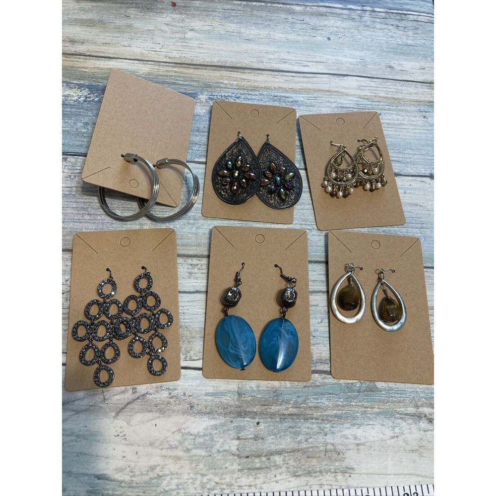 EARRINGS Lot‎ Mixed Metals Drop dangle 6 Pairs